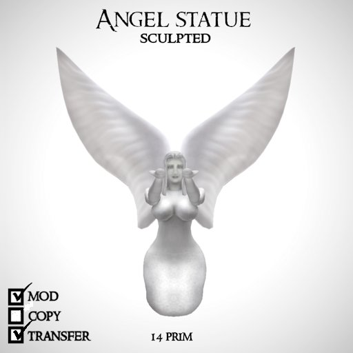 Second Life Marketplace Sculpt angel statue Mod/Trans